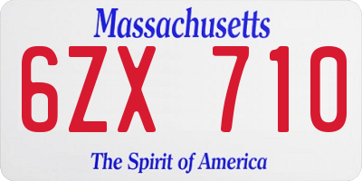 MA license plate 6ZX710