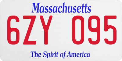 MA license plate 6ZY095