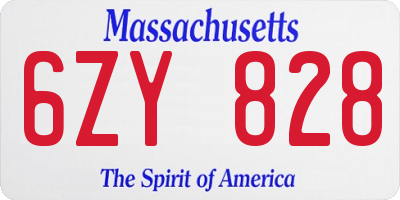 MA license plate 6ZY828