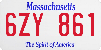 MA license plate 6ZY861