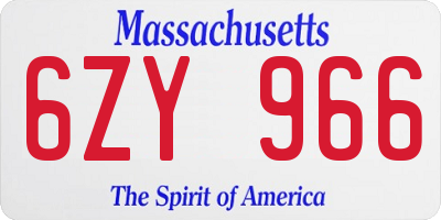 MA license plate 6ZY966