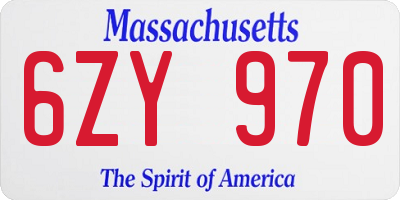 MA license plate 6ZY970