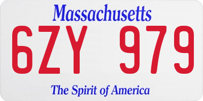 MA license plate 6ZY979