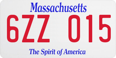 MA license plate 6ZZ015