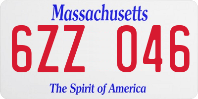 MA license plate 6ZZ046