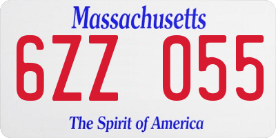 MA license plate 6ZZ055