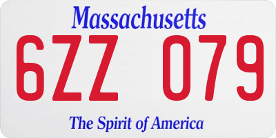 MA license plate 6ZZ079