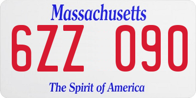 MA license plate 6ZZ090