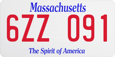 MA license plate 6ZZ091