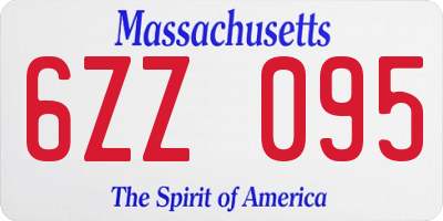MA license plate 6ZZ095
