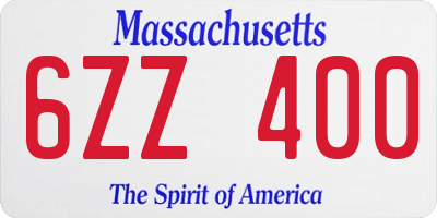 MA license plate 6ZZ400