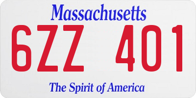 MA license plate 6ZZ401