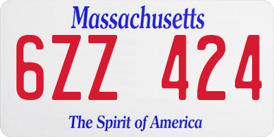 MA license plate 6ZZ424