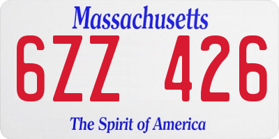 MA license plate 6ZZ426
