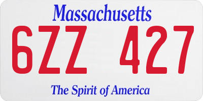 MA license plate 6ZZ427