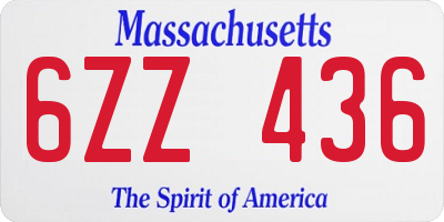 MA license plate 6ZZ436