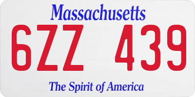 MA license plate 6ZZ439