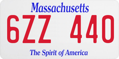 MA license plate 6ZZ440