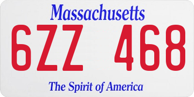 MA license plate 6ZZ468