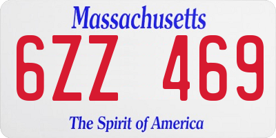 MA license plate 6ZZ469