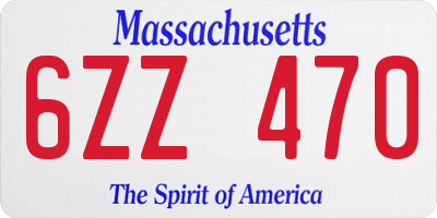 MA license plate 6ZZ470