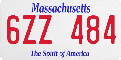 MA license plate 6ZZ484