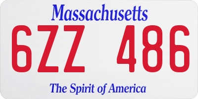 MA license plate 6ZZ486