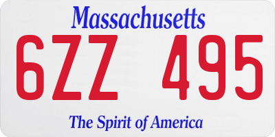 MA license plate 6ZZ495