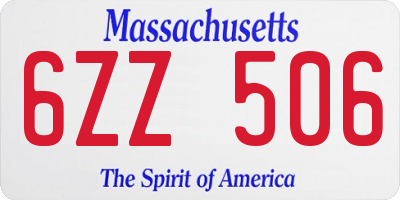 MA license plate 6ZZ506