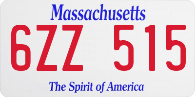 MA license plate 6ZZ515