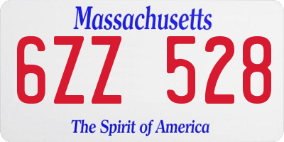 MA license plate 6ZZ528