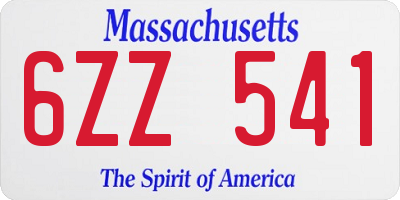MA license plate 6ZZ541