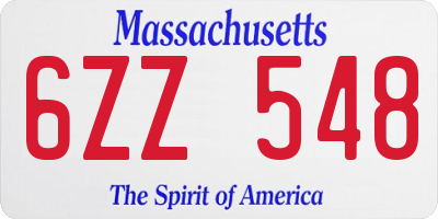 MA license plate 6ZZ548