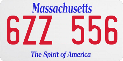 MA license plate 6ZZ556