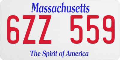 MA license plate 6ZZ559