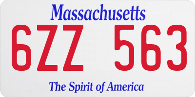 MA license plate 6ZZ563