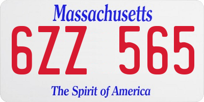 MA license plate 6ZZ565