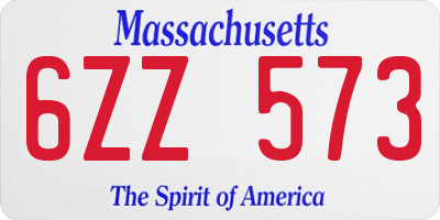 MA license plate 6ZZ573