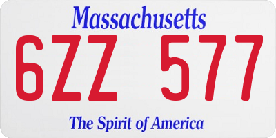 MA license plate 6ZZ577