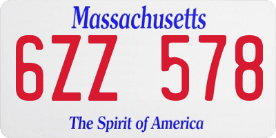 MA license plate 6ZZ578