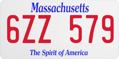 MA license plate 6ZZ579