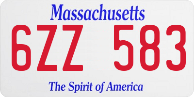 MA license plate 6ZZ583