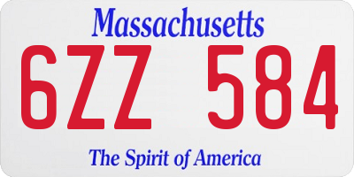 MA license plate 6ZZ584