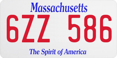 MA license plate 6ZZ586