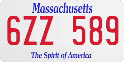 MA license plate 6ZZ589