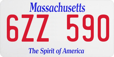 MA license plate 6ZZ590