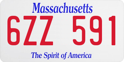 MA license plate 6ZZ591
