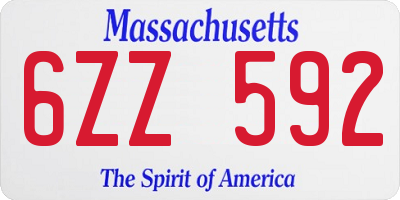 MA license plate 6ZZ592