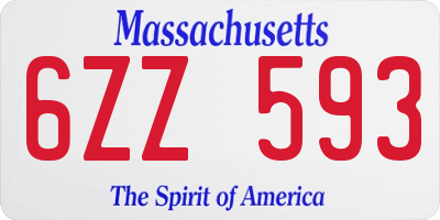 MA license plate 6ZZ593