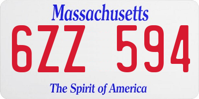 MA license plate 6ZZ594